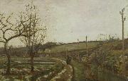 Camille Pissarro Winter Landscape painting